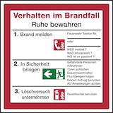 thumbnail of Verhalten im Brandfall für Rettungspläne - 200x200 mm Folie selbstklebend