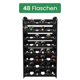thumbnail of ARTECSIS Weinregal stapelbar Kunststoff für 48 Flaschen, stabiles Flaschenregal für Gastronomie und Lagerraum, erweiterbare Weinlagerung, Schwarz