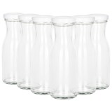 thumbnail of 6er Set Weithalsflasche Karaffe 150 ml + To 43 Deckel weiß