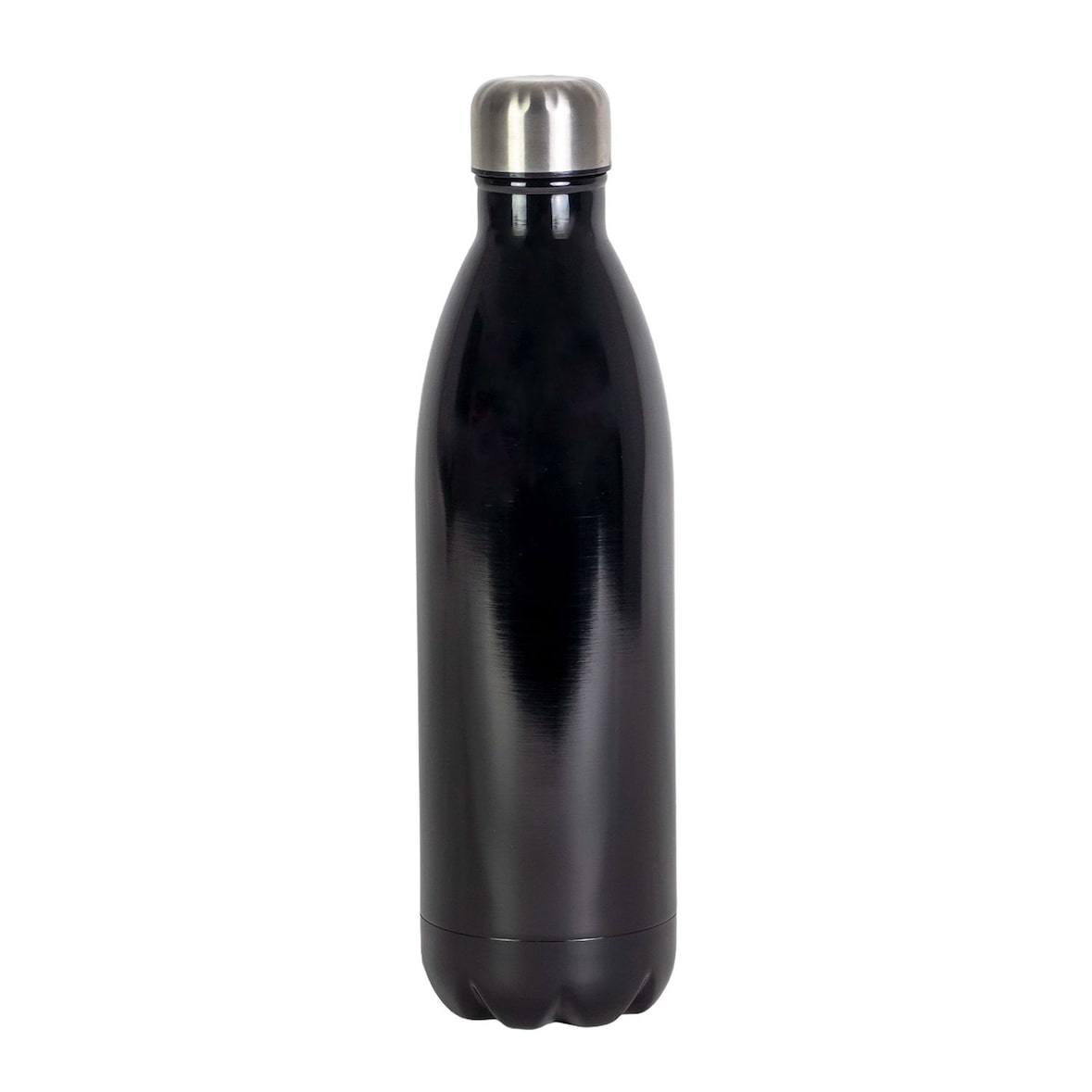 Intirilife Trinkflasche aus Edelstahl in SCHWARZ - 1 Liter Füllmenge - Thermoskanne Isolierflasche Auslaufsicher Thermosflasche für Wasser Tee Kaffee