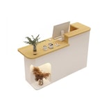 thumbnail of Rezeption Theke Bar Empfangstheke empfangstisch Counter Kassentisch Holzoptik und Weiß 120cm R