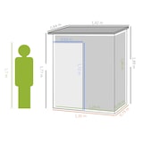 thumbnail of Cobertizo de jardín 1,34 m² 161,5x94,5x196 cm caseta de jardín metálica con 1 puerta y cerradura para almacenamiento de herramientas marrón