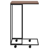 thumbnail of Table d'appoint avec roues Noir 40x30x63,5 cm Bois d'ingénierie Modèle Opaline Prestige