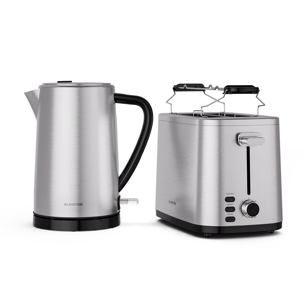 Verosteel Basis-Frühstücksset | 2-Schlitz-Toaster & Wasserkocher | 1,7 l Edelstahl Klarstein