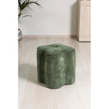 thumbnail of Pouf en velours LUCKY avec micro-paillettes et poignée latérale, design en trèfle, élégant, pratique et facile à déplacer – Vert