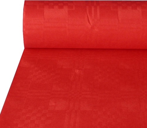 PAPSTAR Papiertischtuch mit Damastprägung 50 m x 1 m rot
