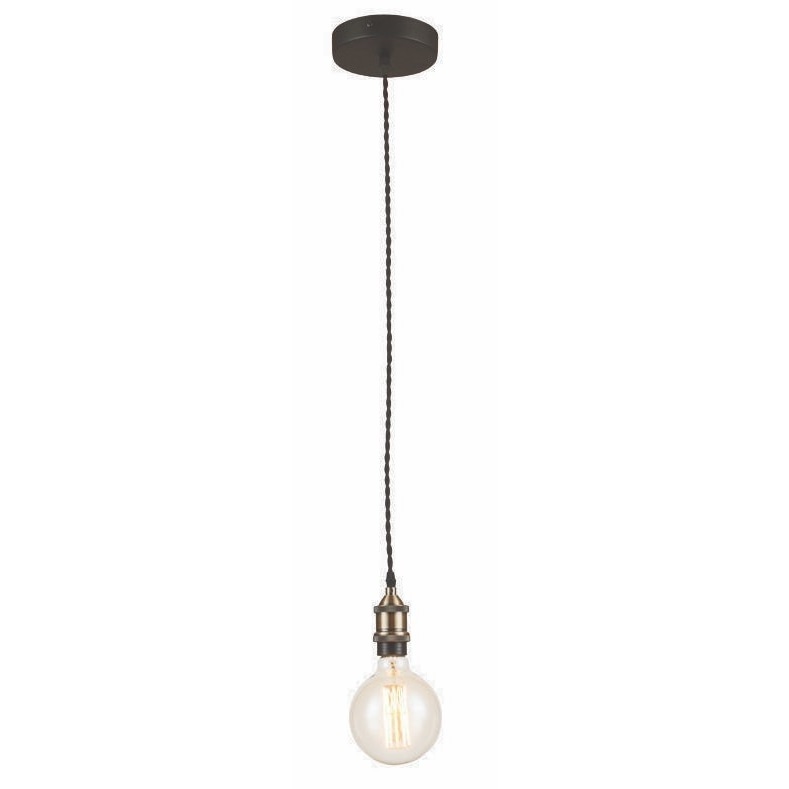 Candeeiro suspenso VINTAGE E27 até 60 watts Metal antigo castanho | LE25054