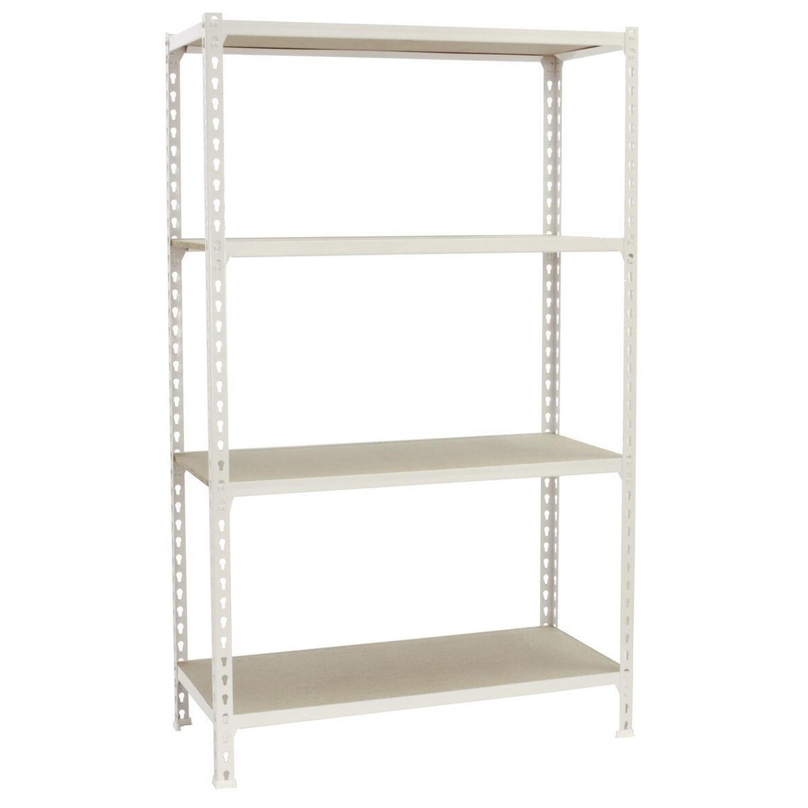 PROREGAL Schwerlastregal MID MULI | HxBxT 150x100x40cm | 4 Fachböden | Fachlast 150kg | Weiß | Lagerregal Kellerregal Werkstattregal Fachbodenregal