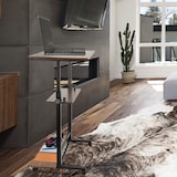 thumbnail of Arbeitstisch / Schreibtisch WORKSTATION II 50 x 80 cm schwarz / walnuss hjh OFFICE