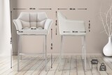 thumbnail of CHEFGASTRO Barhocker PHILADELPHIA Edelstahl Stoff mit 4-Fuﬂ Gestell HxBxT 110x64x48cm Stoff Weiß Barstuhl