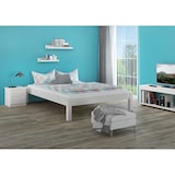 thumbnail of Weißes Bettgestell Kiefer Doppelbett 140x200 Massivholzbett ohne Zubehör 60.35-14 W oR