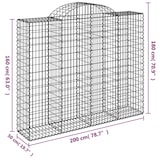 thumbnail of vidaXL Gabionen mit Hochbogen 12Stk. 200x50x160/180cm Verzinktes Eisen
