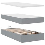 thumbnail of vidaXL Ottoman-Bett mit Matratzen Hellgrau 200x200 cm Stoff