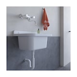 thumbnail of Lavabo Mural en Résine Blanc 50 x 32 cm Vasque Suspendue Anti-chocs - Evier Lave-Mains Salle de Bain WC Garage Buanderie