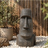 thumbnail of Moái decorativo jardín hormigón negro figura exterior 65 cm 40 kg estatua ornamental patio terraza