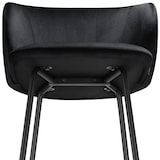 thumbnail of tectake Chaise de bar avec dossier LUANA aspect velours - noir/noir, Lot de 6 - 405865