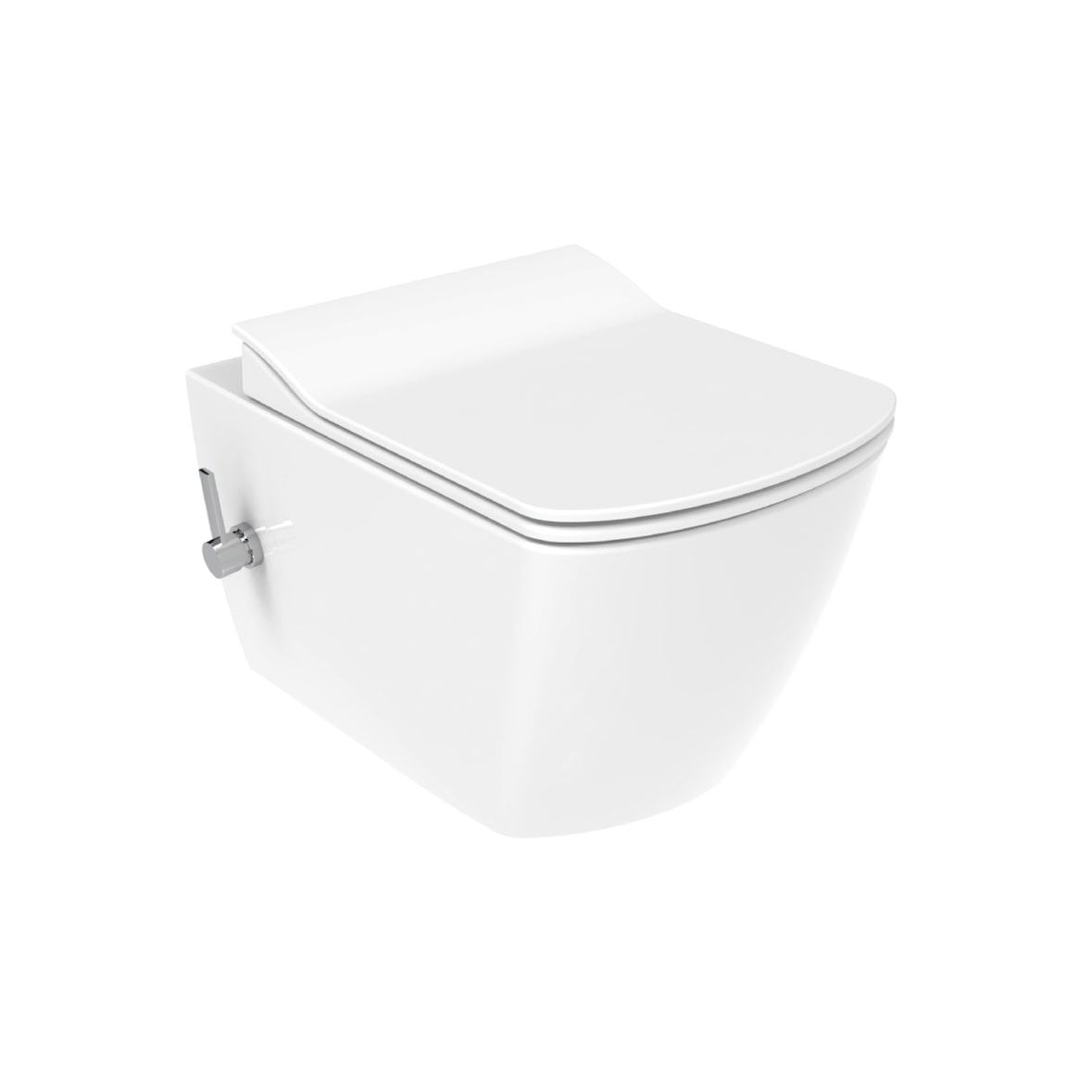 Creavit Elegant Wand WC mit Bidetfunktion randlos Weiß mit Softclose WC Sitz Duroplast