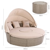 thumbnail of CASARIA® Polyrattan Sonneninsel Sonnenliege mit Faltbarem Dach Beige Grau