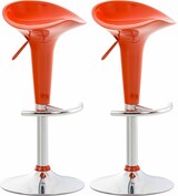 thumbnail of CHEFGASTRO 2er Set Barhocker RIVIERA HxBxT 87x37x37cm Kunststoff Orange Barstuhl Drehstuhl
