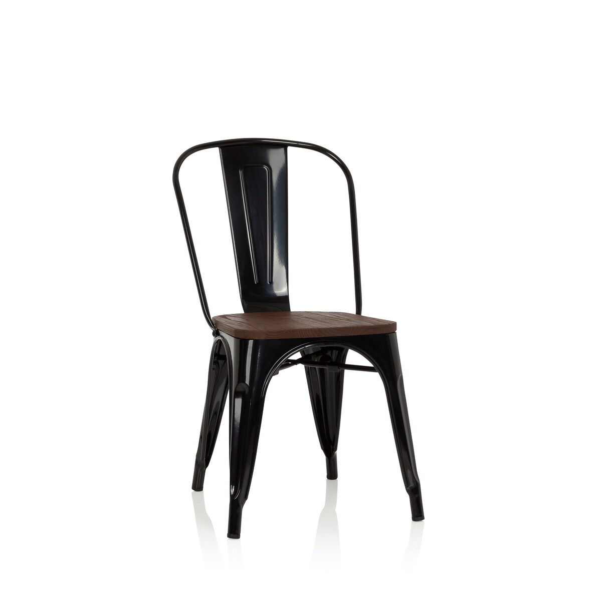 Stoel VANTAGGIO COMFORT W metallic zwart / zitting van echt hout hjh OFFICE