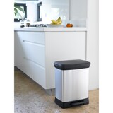 thumbnail of Curver Rechthoekige pedaalemmer Decobin 30 ltr - zilver, zwart