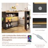 thumbnail of Bartisch 138 204x39x105 cm ausziehbar mit Stauraum und mit LED-Beleuchtung auf Rollen Schwarz MDF modern