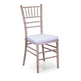 thumbnail of Sedia legno chiavari sbiancato c/cuscino cm40x40h43/92