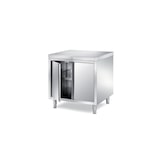 thumbnail of Tavolo acciaio Inox armadiato con ante a battenti - Prof. 60 cm - 1 anta a battente, 70x60x85H, AISI 430