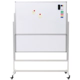 thumbnail of Whiteboard HWC-L87, Magnettafel, zwei Tafeln beidseitig beschreibbar höhenverstellbar rollbar inkl. Zubehör 101x69cm