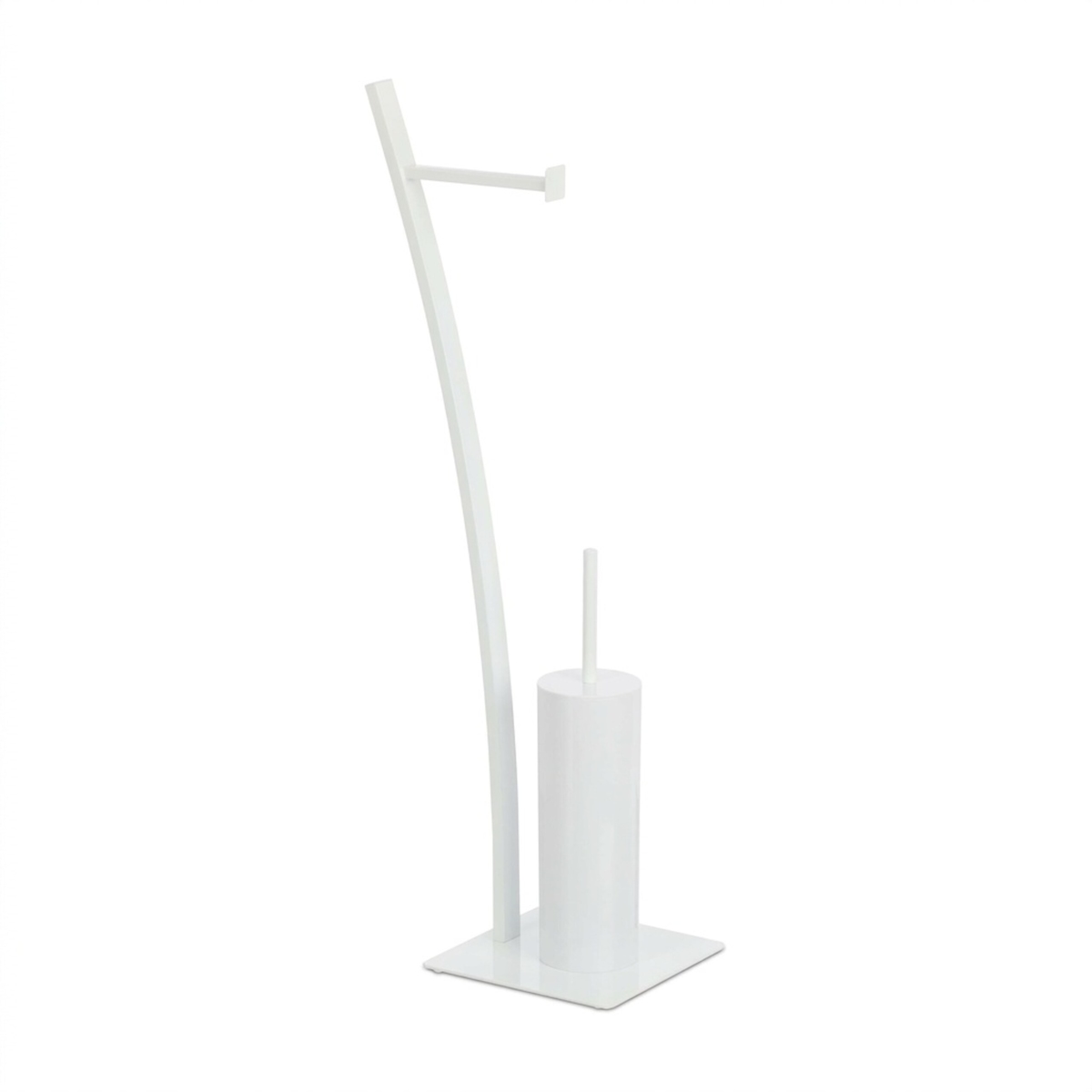 Relaxdays WC-Garnitur weiß, Toilettenpapierhalter, WC-Bürste, WC-Bürstenhalter, hygienisch, HxBxT: 78x29x20 cm, white