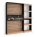 thumbnail of Libreria scaffale, Scaffali in legno a ripiani, 170x25x186cm, Soggiorno - Ufficio, Camino elettrico, Stile moderno, Rovere e nero _ 82_2