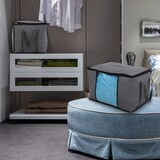 thumbnail of SVITA Set van 5 opbergtassen L opvouwbare commode raamhendels ritssluiting stof donkergrijs