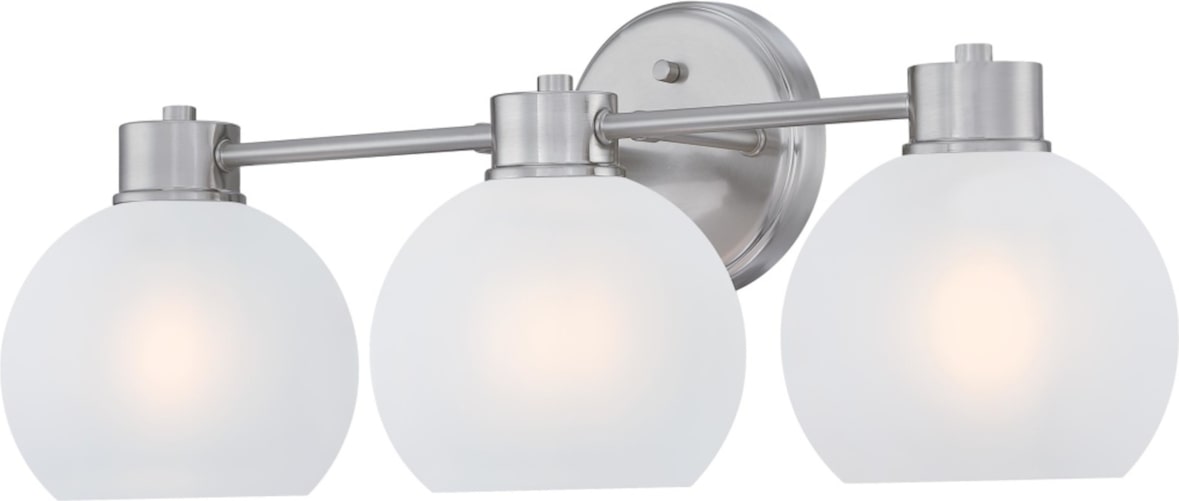 Dreiflammige Wandleuchte Dorney Nickel / Milchglas