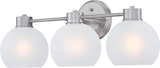 thumbnail of Dreiflammige Wandleuchte Dorney Nickel / Milchglas