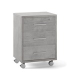 thumbnail of SARMOG MOBILE 3 CASSETTI SU RUOTE L51 P41 H71 in truciolare nobilitato color cemento e ossido bianco