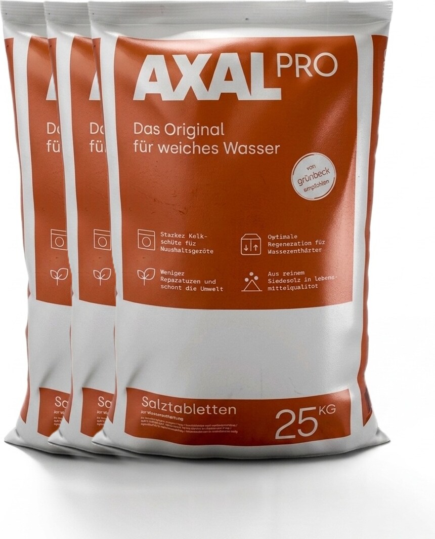 AXAL PRO Salztabletten 3x 25 kg – Hochreines Siede- & Regeneriersalz