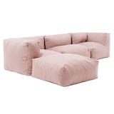 thumbnail of Sofá de esquina modular, 1 sillón, 2 ángulos, 1 puff rosa empolvado