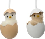 thumbnail of 1 Osterküken zum Aufhängen 5x8cm Kunststoff Osterdeko Schlüpfendes Küken mit Aufhänger Dekoküken Ostern Frühling Dekofigur Hängedeko