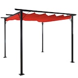 thumbnail of BERLINLODGE Pergola | HxBxT 232x300x300cm | Garten Pavillon | Terrakotta | stabiles 6cm-Gestell + Schiebedach