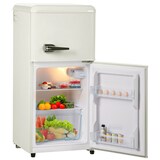 thumbnail of Retro Kühlschrank Gefrierkombination 60L Volumen 22L Gefrierfach Zweitürig Cremeweiß 86x45x42 cm 7 Temperatureinstellungen 102 kWh/Jahr