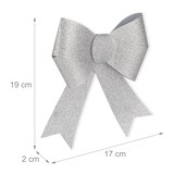 thumbnail of Relaxdays Schleife, 10er Set, große Zierschleife, Geburtstag, Weihnachten, Geschenk, glitzernde Dekoschleifen, silber