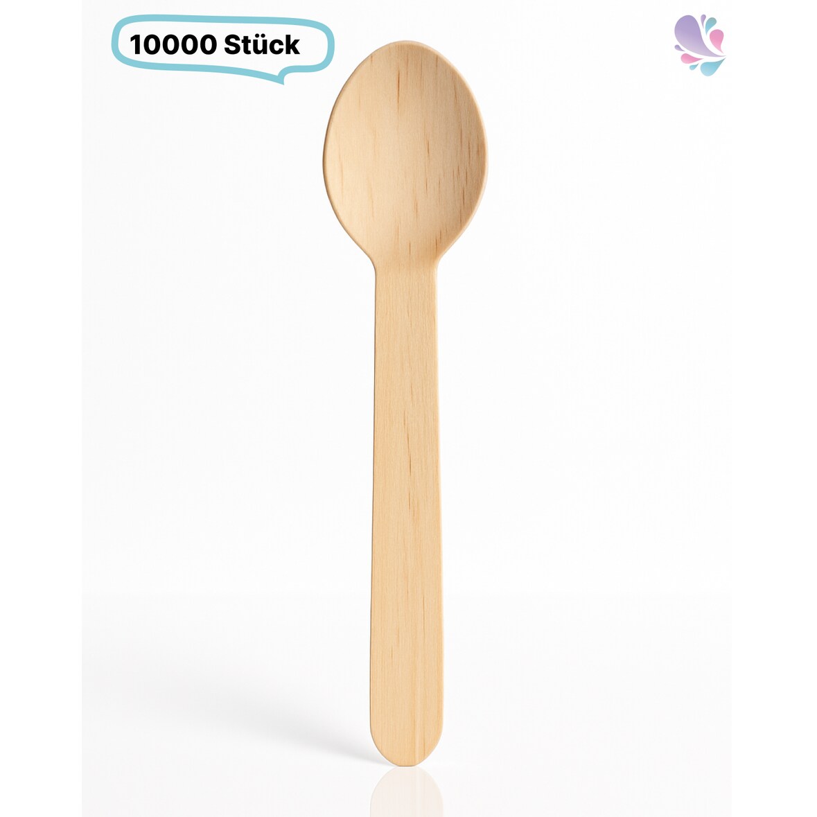Löffel, Holzlöffel Einwegbesteck, 10.000 Stk, natur, biologisch abbaubar, 15,5 cm