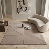 thumbnail of Teppich Waschbar Geometrisch Modern Esszimmer Flur Beige 200x290 cm OEKO-TEX Fußbodenheizung geeignet Gekettelt – LAVAREDO von Kadima Design