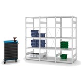 thumbnail of PROREGAL Fachbodenregal Stecksystem | Anbauregal | HxBxT 200x75x60cm | 5 Ebenen | Fachlast 240 kg | Einseitig nutzbar | Lichtgrau