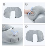 thumbnail of Intirilife Aufblasbares Nackenkissen in GRAU - 16 x 12 x 5 cm - Nackenhörnchen zum Aufblasen mit Druckknopf Verschluss mit ergonomischer Form