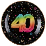 thumbnail of 6 Teller 40. Geburtstag bunt Pappteller