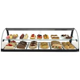 thumbnail of MBH - Vetrina espositiva neutra professionale Snack 120 cm 1 ripiani vetri curvi. Espositore neutro da banco porta brioches per bar e pasticceria.