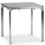 thumbnail of Mesas de aluminio cuadradas 60x60 cm para terraza. Mobiliario hostelería apilable para interior y exterior de bar, restaurante y cafetería.
