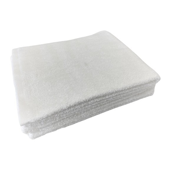 Lot de 4 draps de bain 100x150, 450g, fils 16/1, blanc, 100% coton