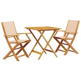 thumbnail of vidaXL 3-tlg. Bistro-Set Beige Stoff und Massivholz